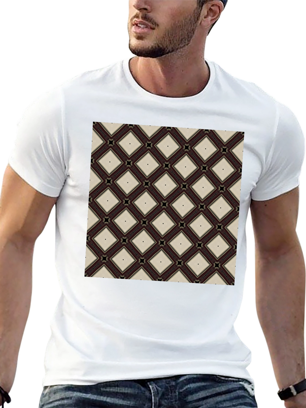 Diamond Pattern Tee - Modern Geometric Design