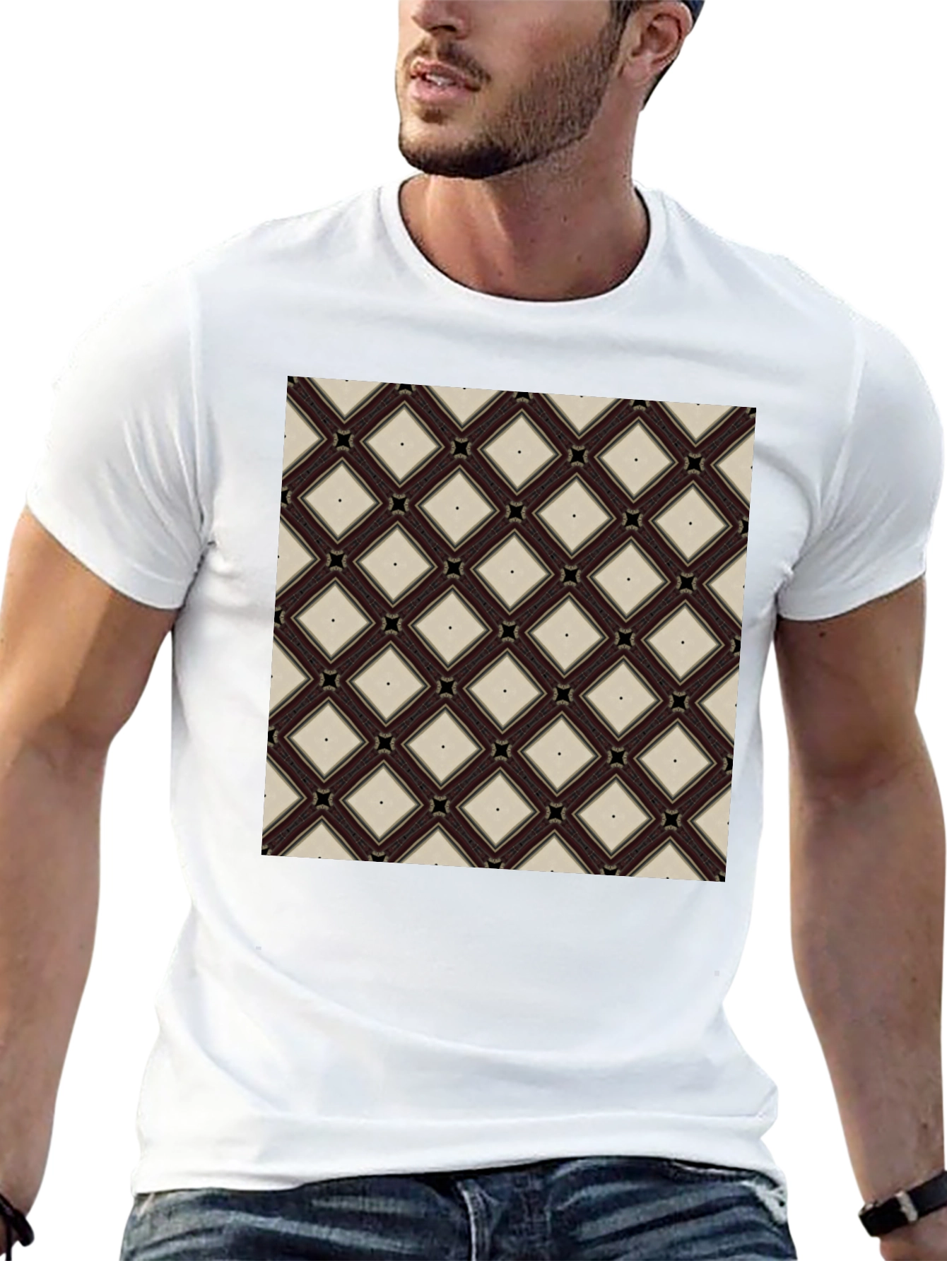 Diamond Pattern Tee - Modern Geometric Design