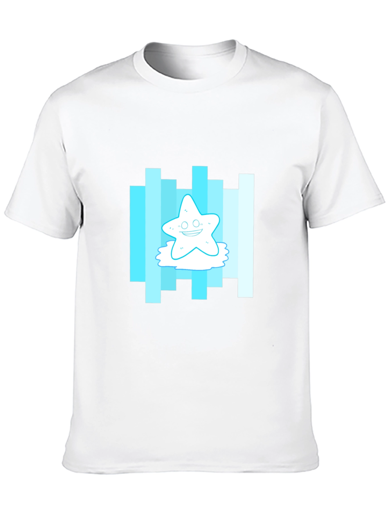 Cartoon Starfish Graphic Tee - Mens Black T-Shirt