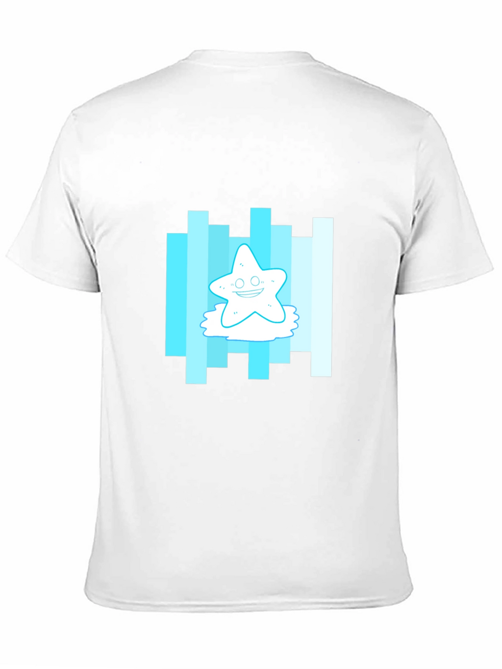 Cartoon Starfish Graphic Tee - Mens Black T-Shirt