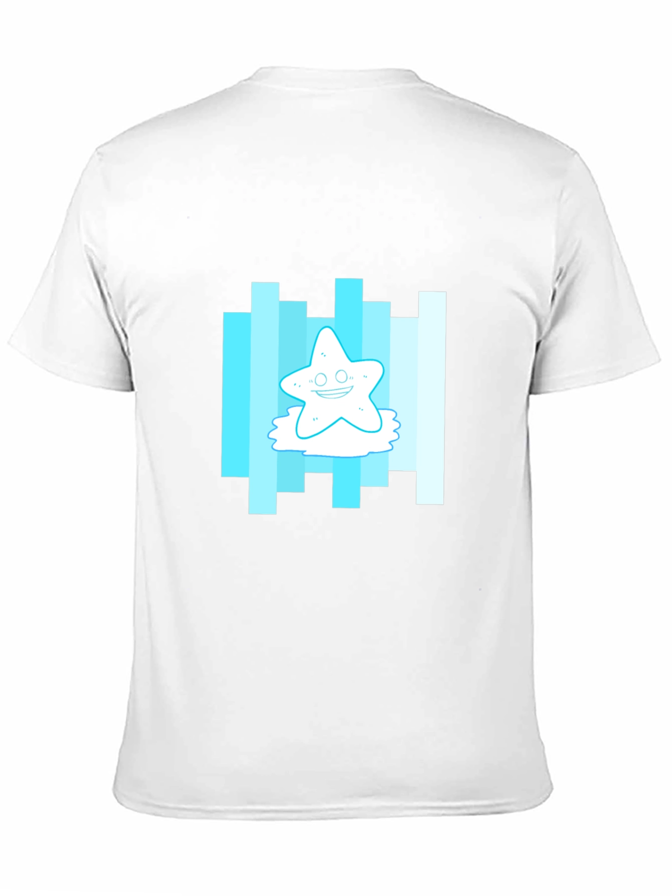 Cartoon Starfish Graphic Tee - Mens Black T-Shirt