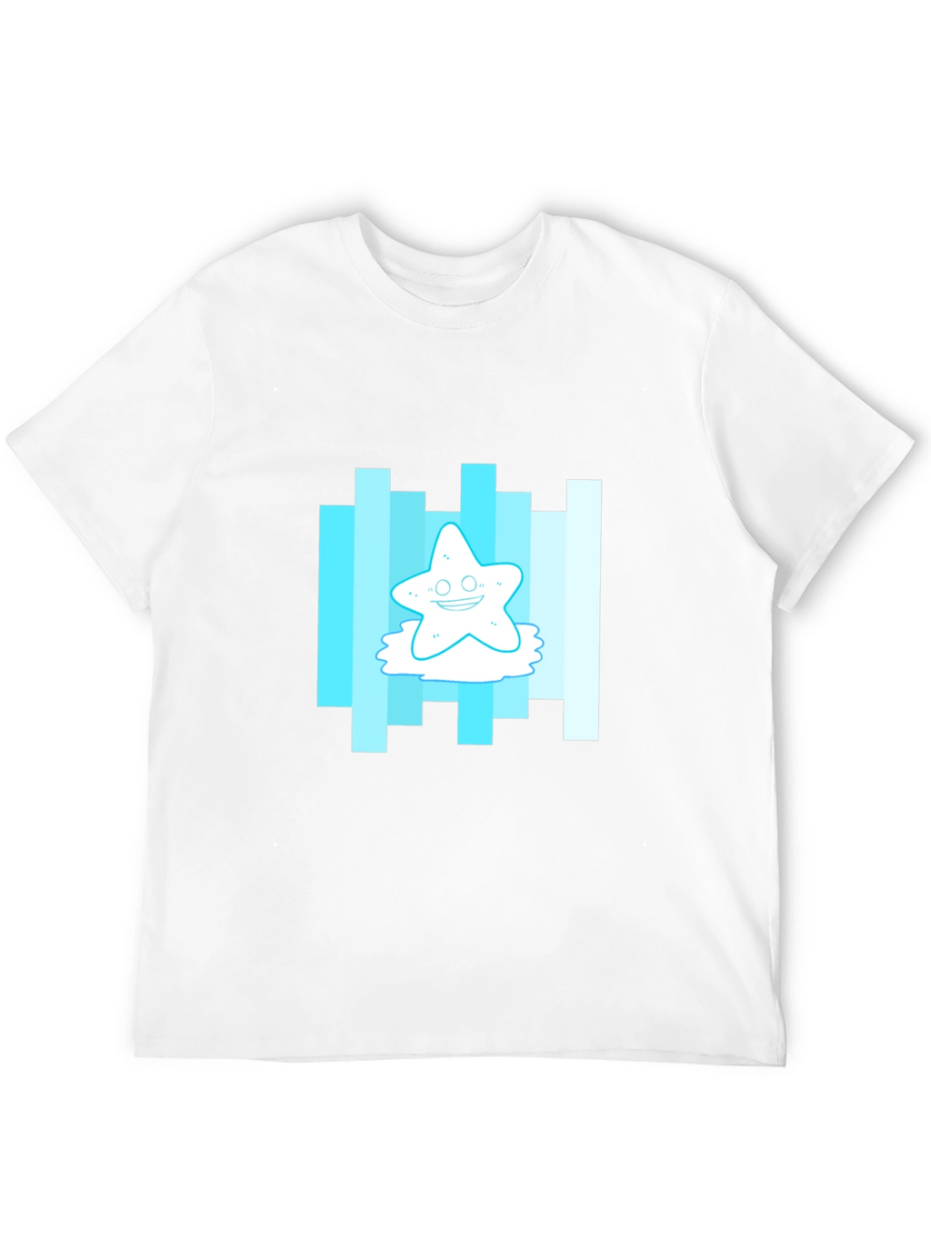 Cartoon Starfish Graphic Tee - Mens Black T-Shirt