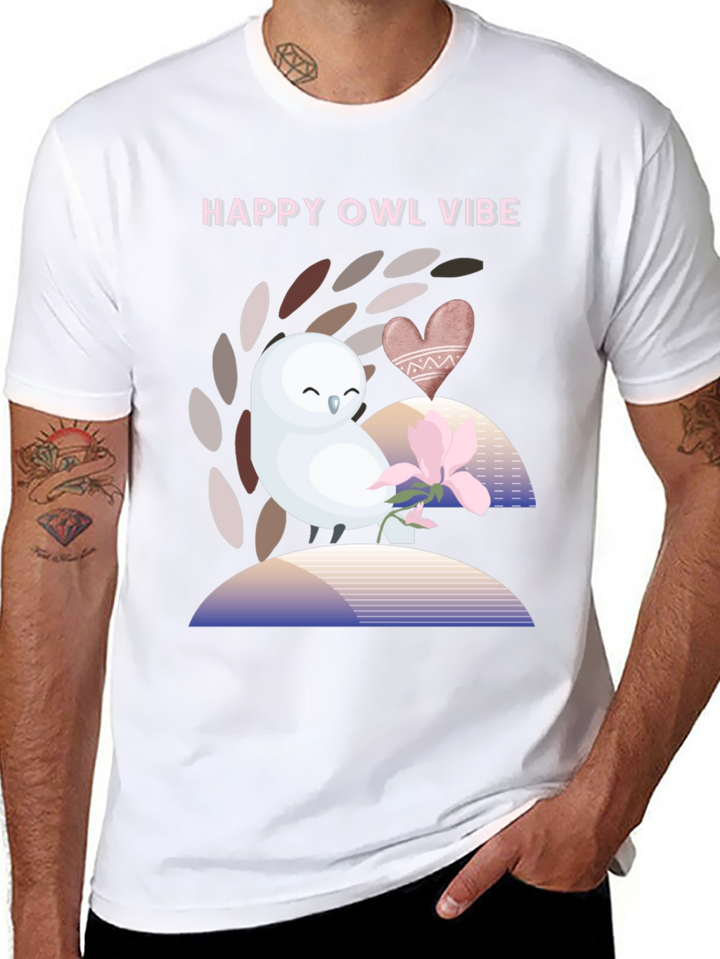 Happy Owl Vibe Graphic T-Shirt - Unisex