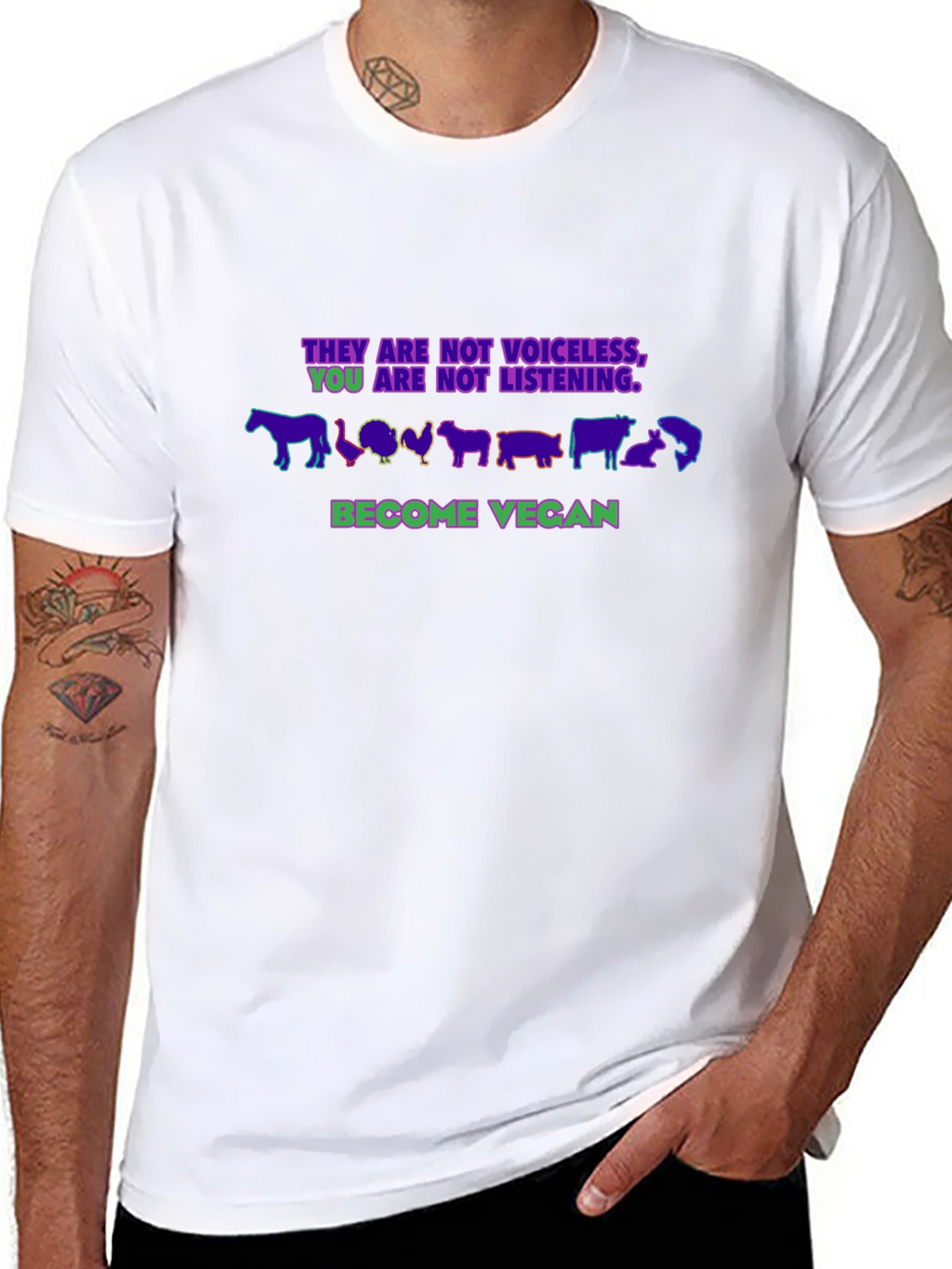 Vegan Graphic T-Shirt - Voiceless Animals Tee