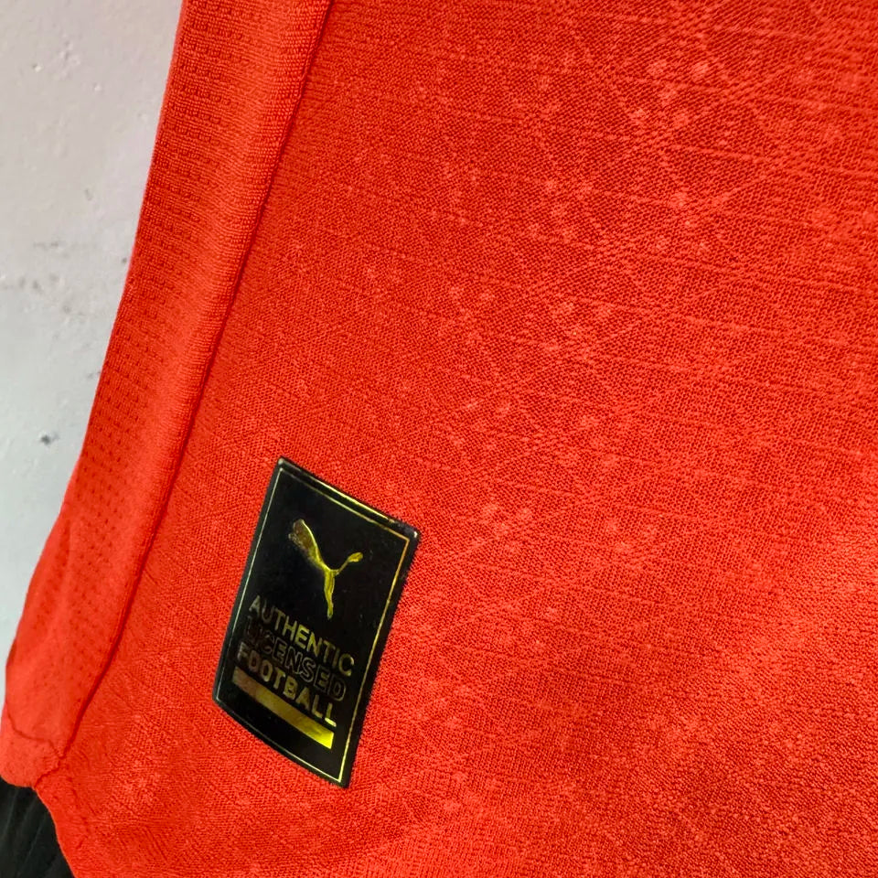 2025 Portugal Home Red Player Version Soccer Jersey Detail 3