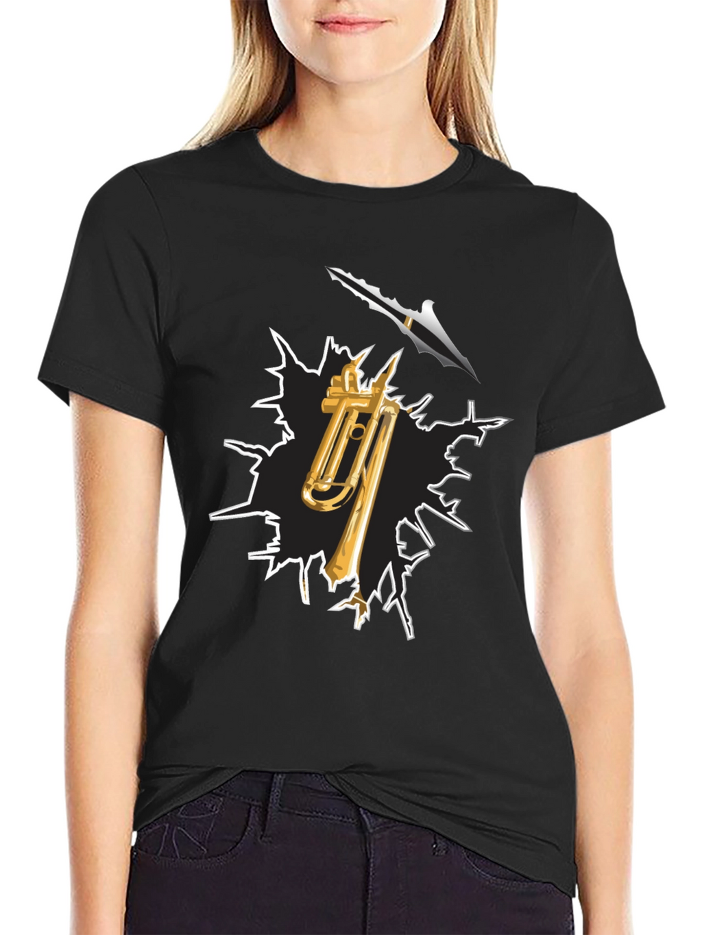 Trombone Arrow T-Shirt - Musical Destruction