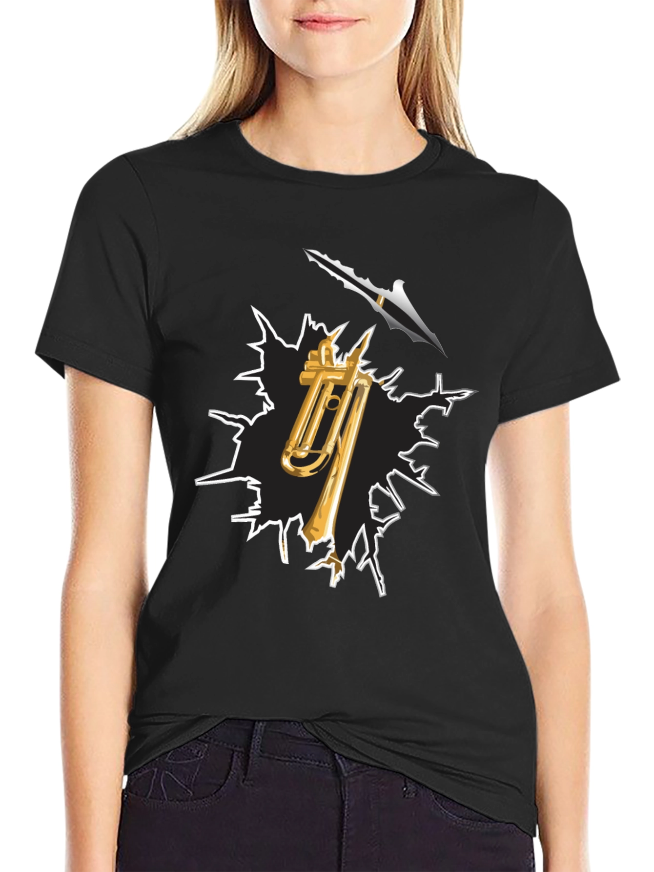 Trombone Arrow T-Shirt - Musical Destruction