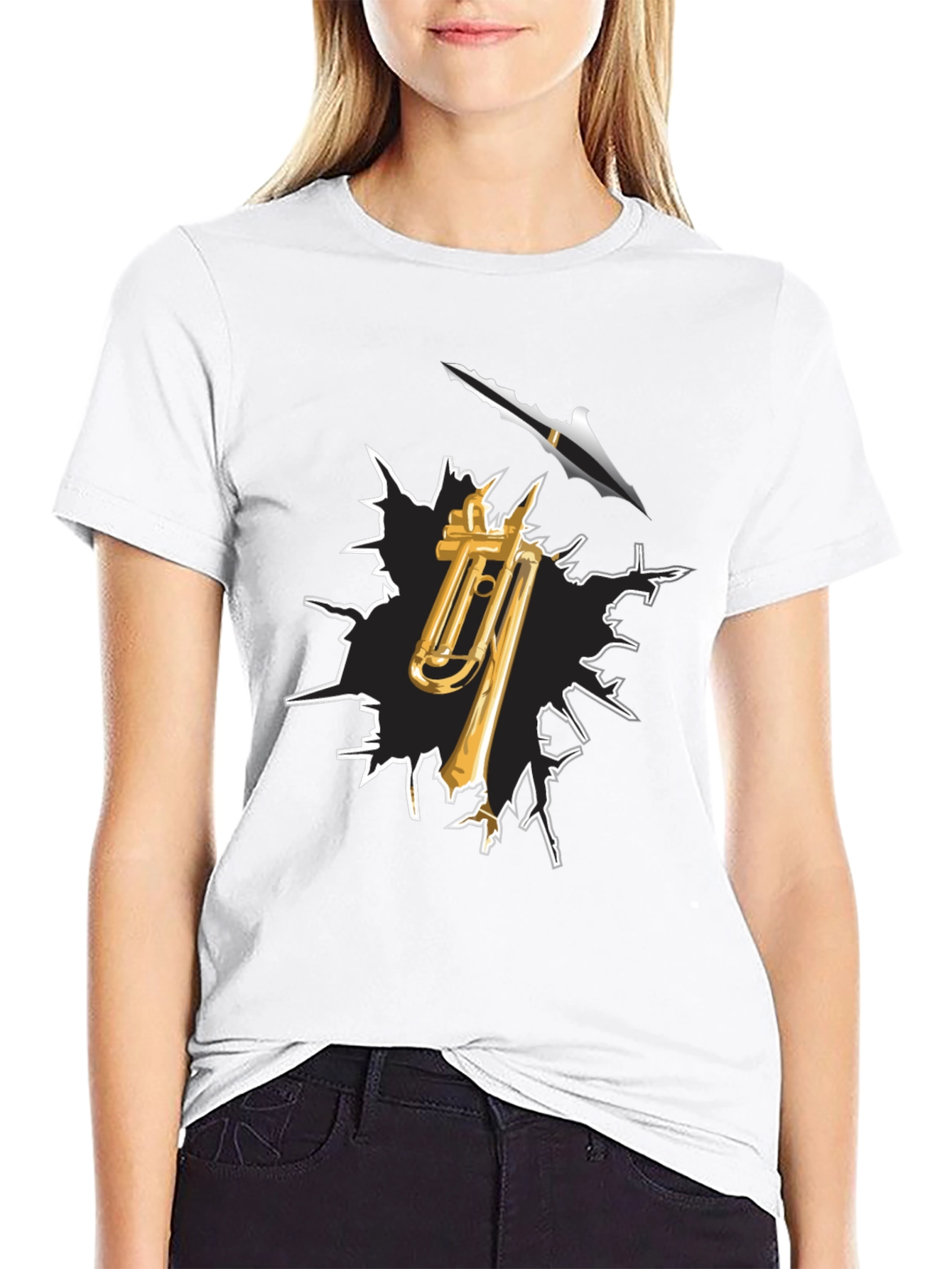 Trombone Arrow T-Shirt - Musical Destruction