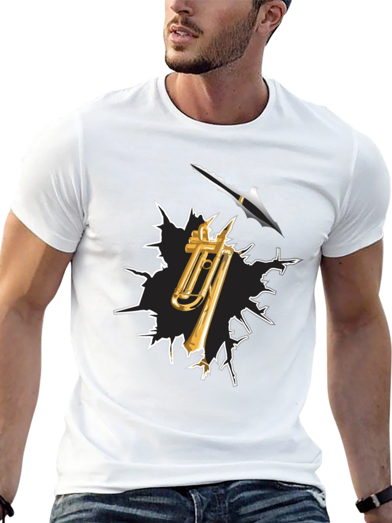 Trombone Arrow T-Shirt - Musical Destruction