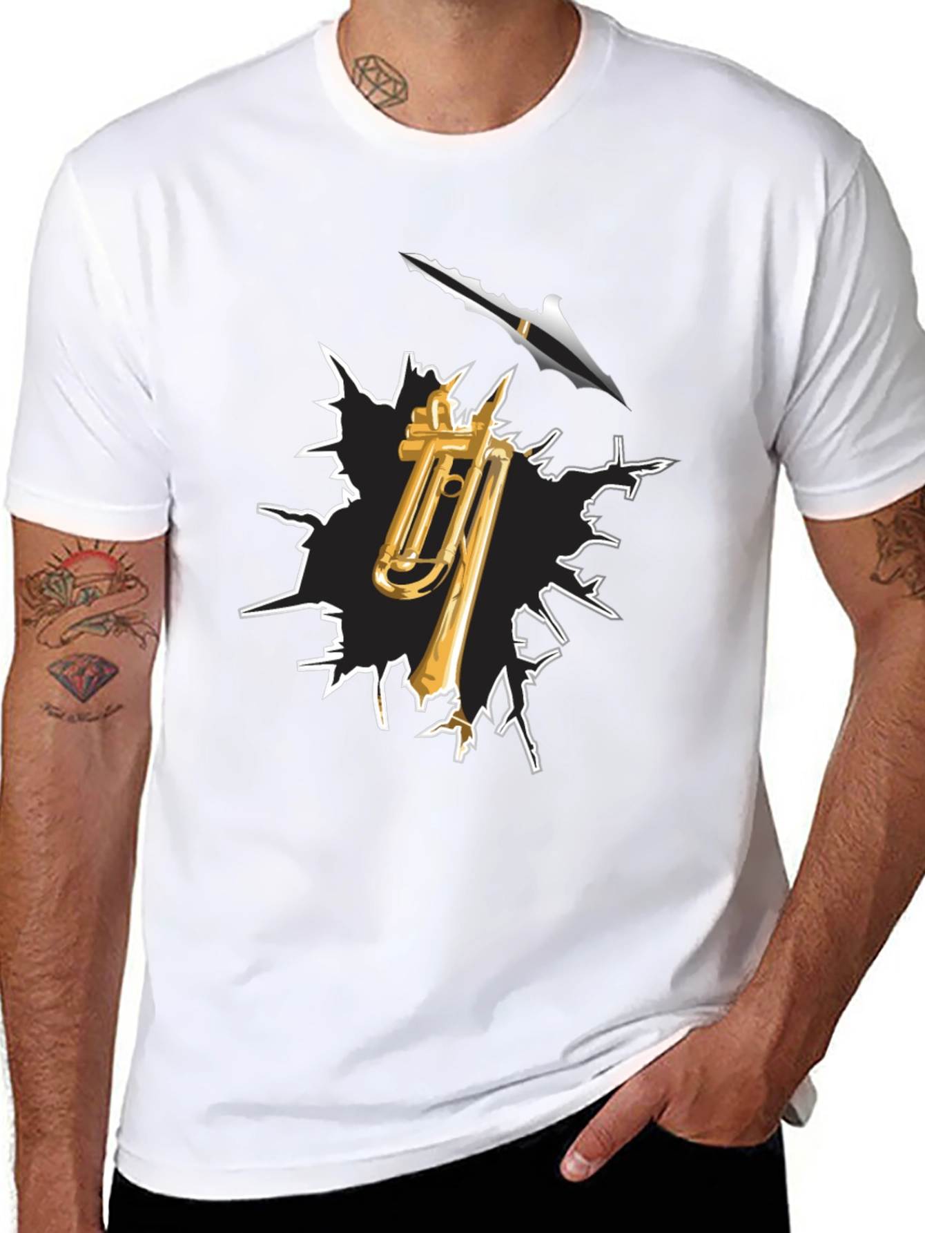 Trombone Arrow T-Shirt - Musical Destruction