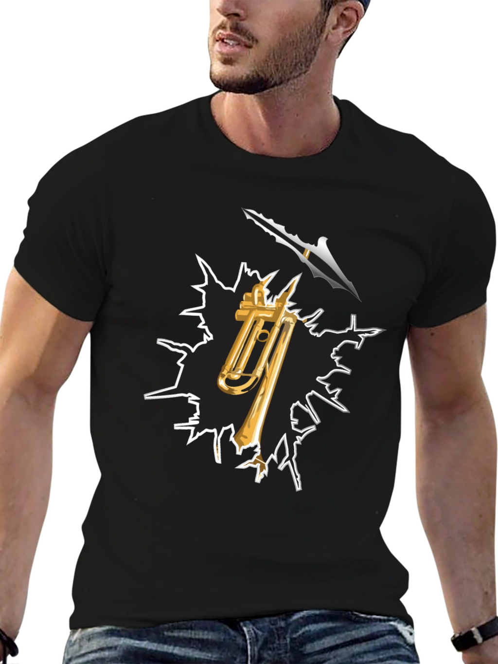 Trombone Arrow T-Shirt - Musical Destruction
