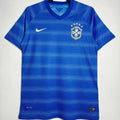 2014 Brazil Away Blue Retro Soccer Jersey Front