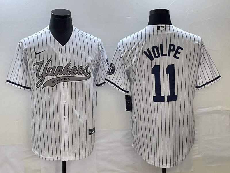 Men's New York Yankees Anthony Volpe #11 White Game Jerseys Joint Edition