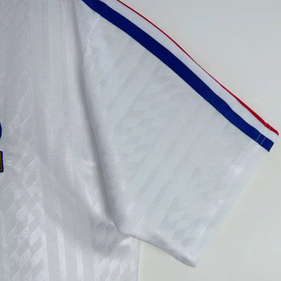 1994 France Away White Retro Soccer Jersey Detail 4