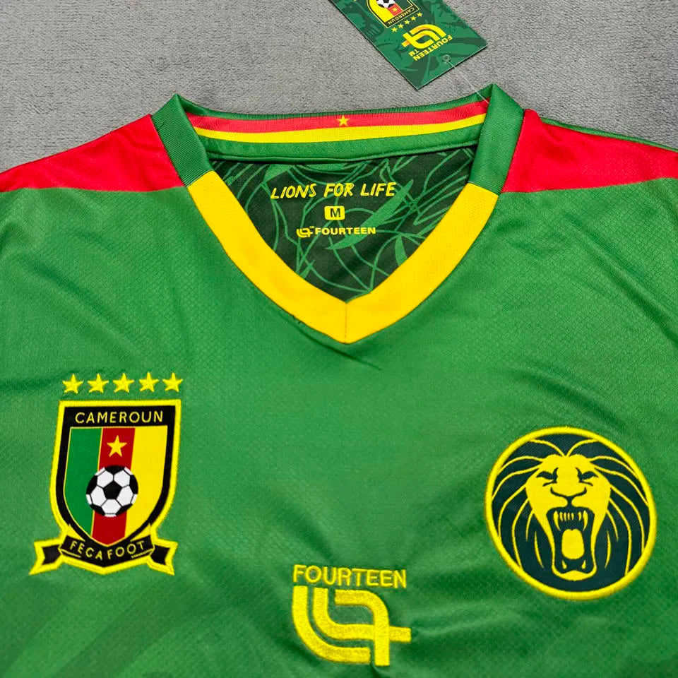 2025/26 Cameroon Home Green Fans Soccer Jersey Detail 1