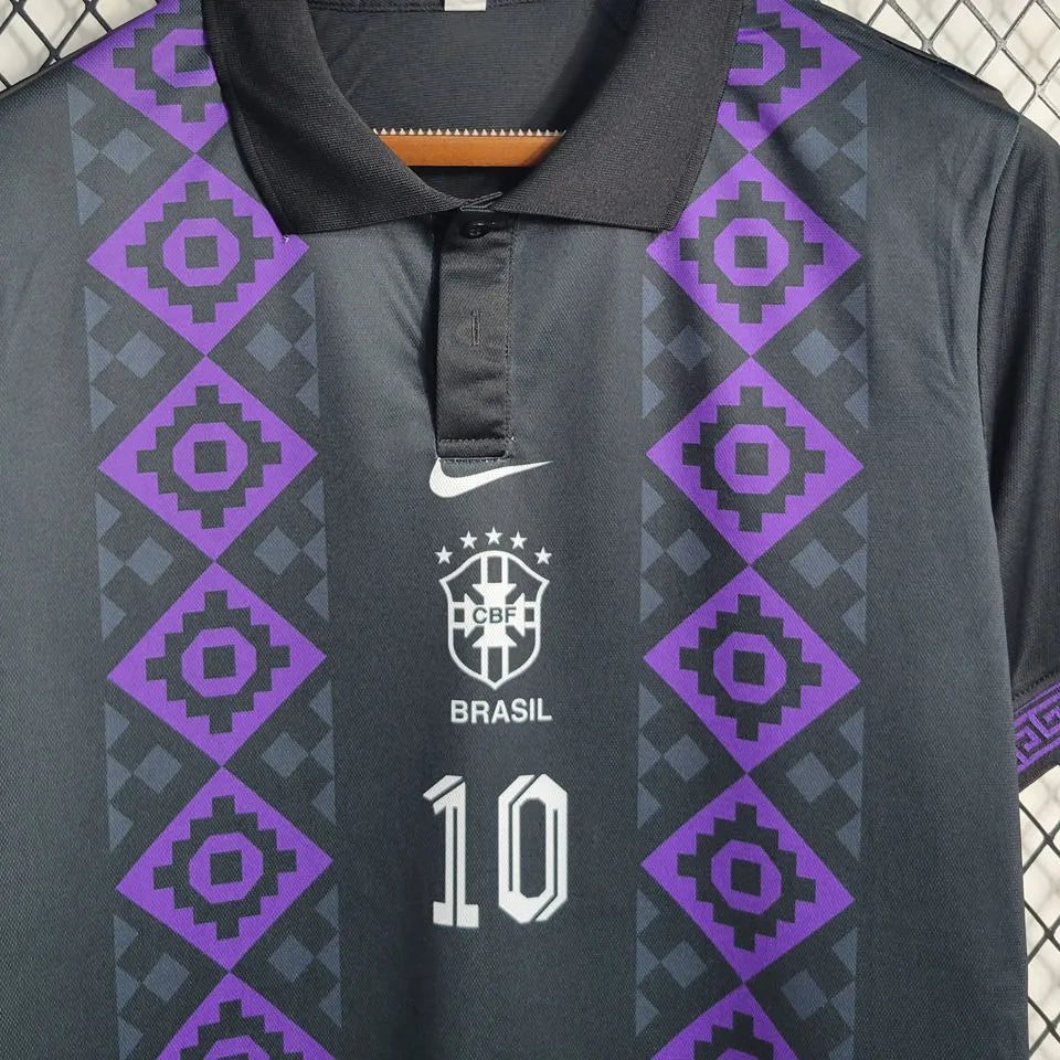 2023 Brazil Special Edition Black POLO Jersey Detail 3