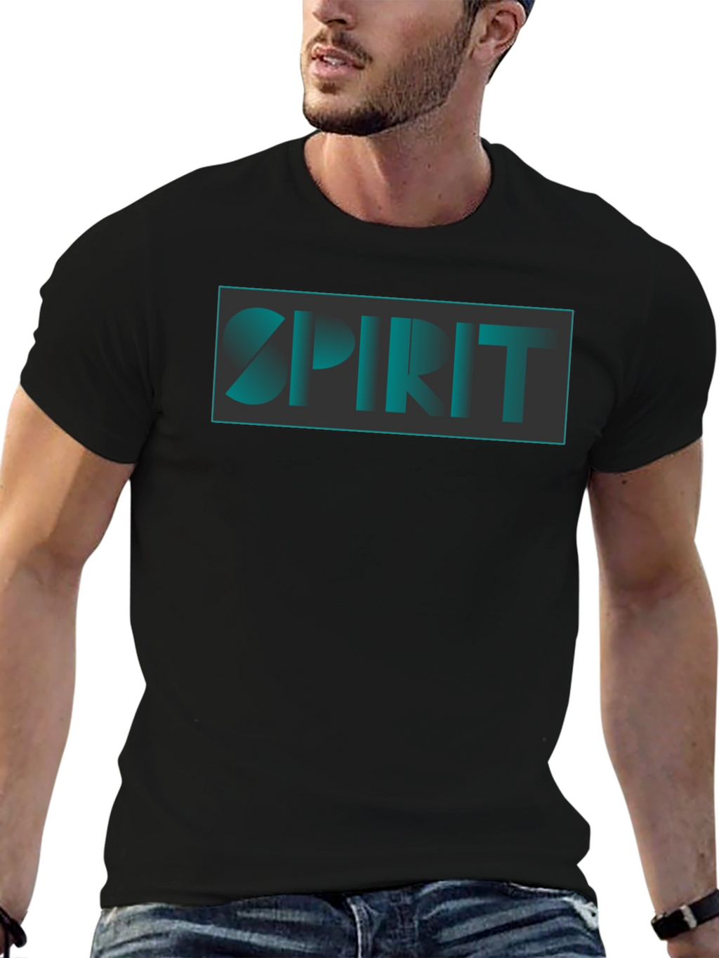 Spirit Graphic Print Black T-Shirt