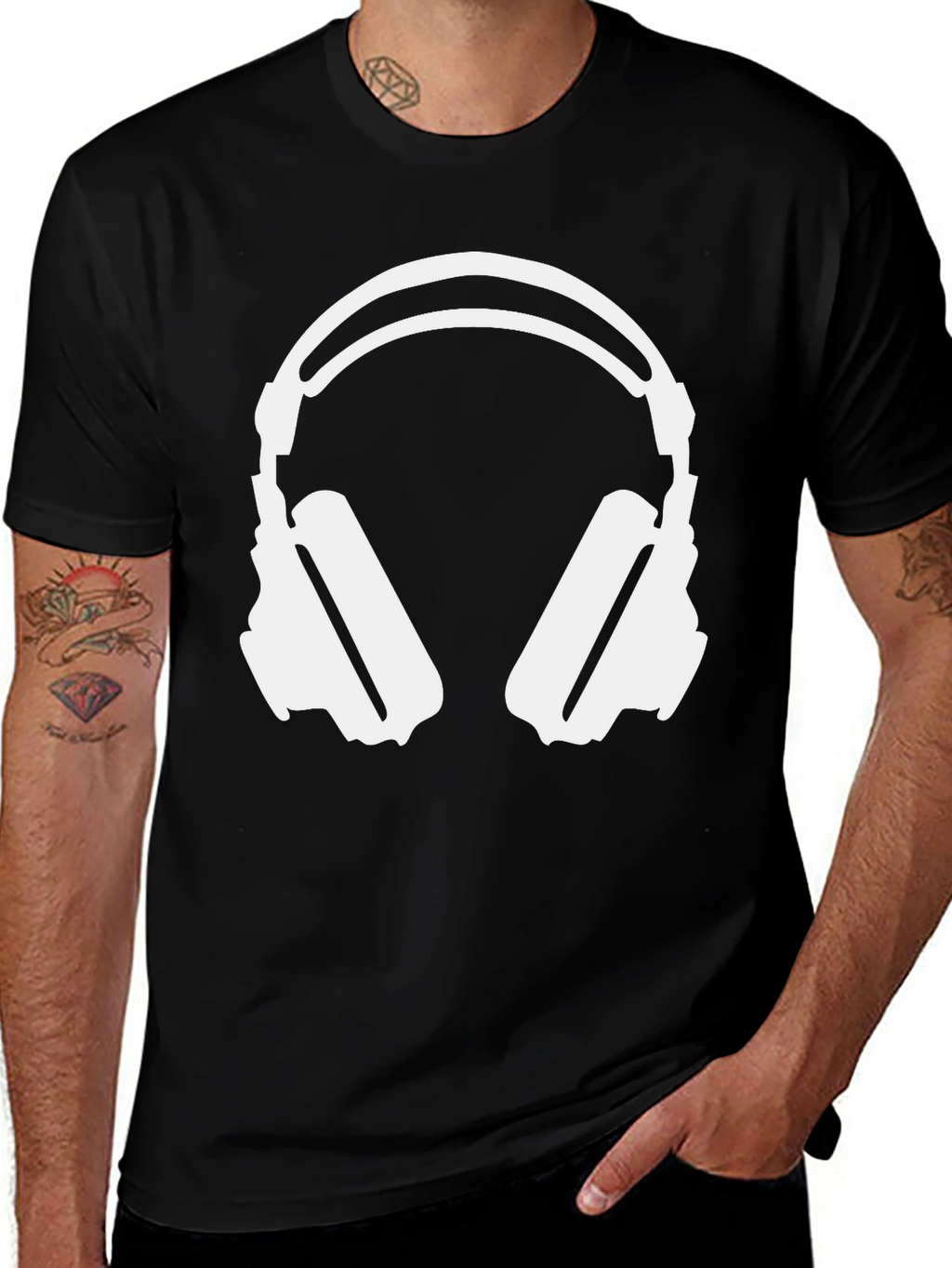 Headphone Graphic Tee - Music Lovers Shirt