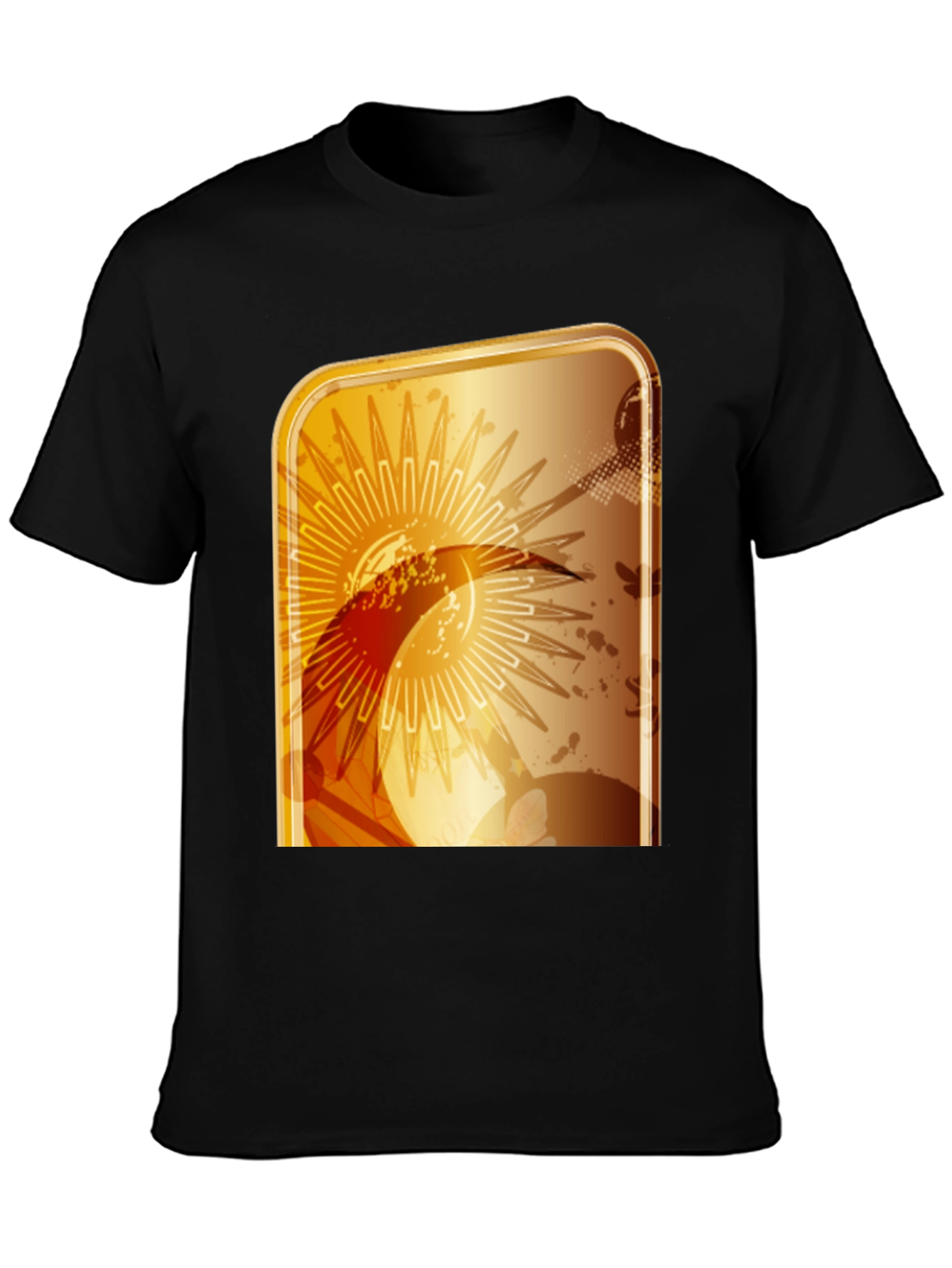 Abstract Graphic T-Shirt - Modern Gold Design