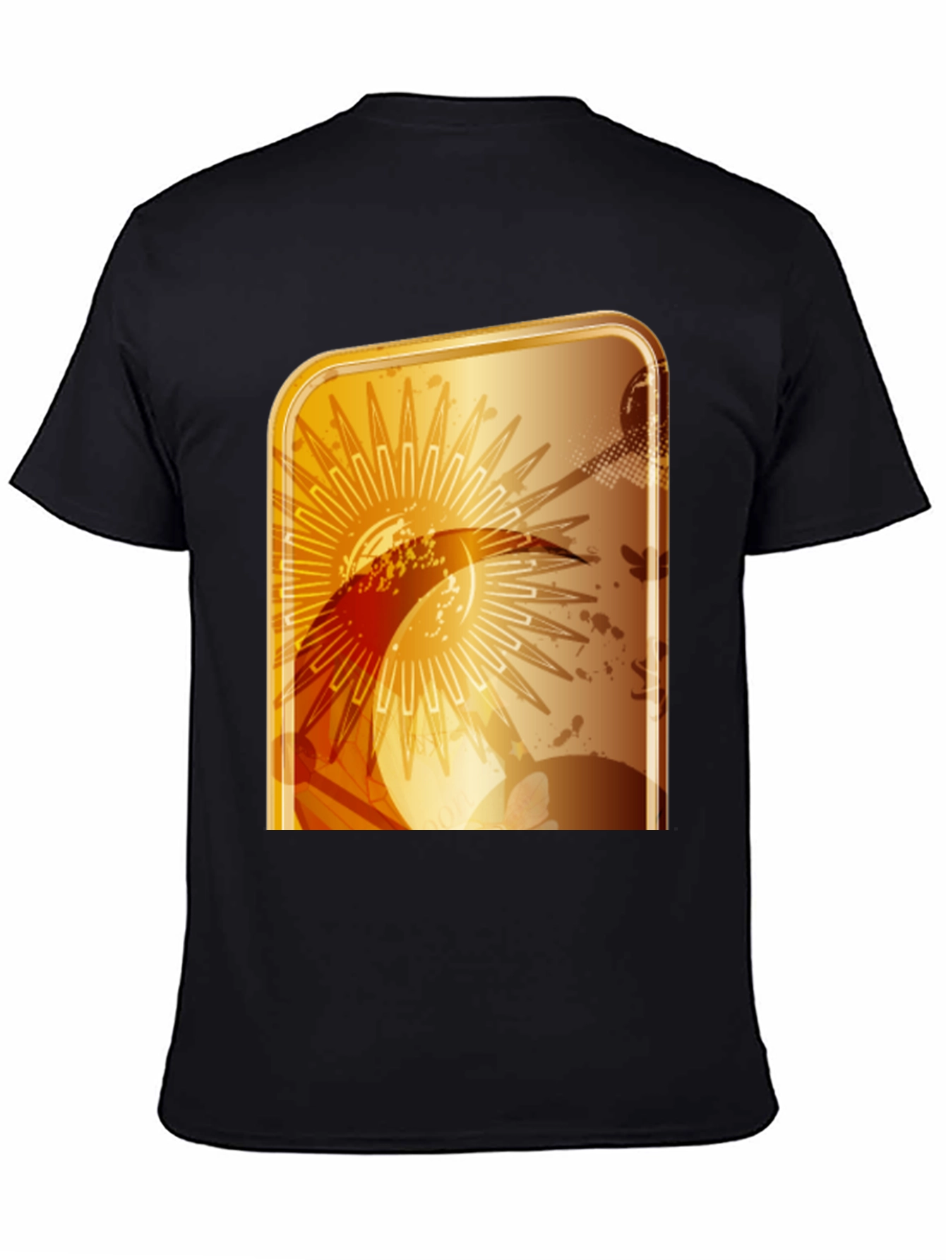 Abstract Graphic T-Shirt - Modern Gold Design