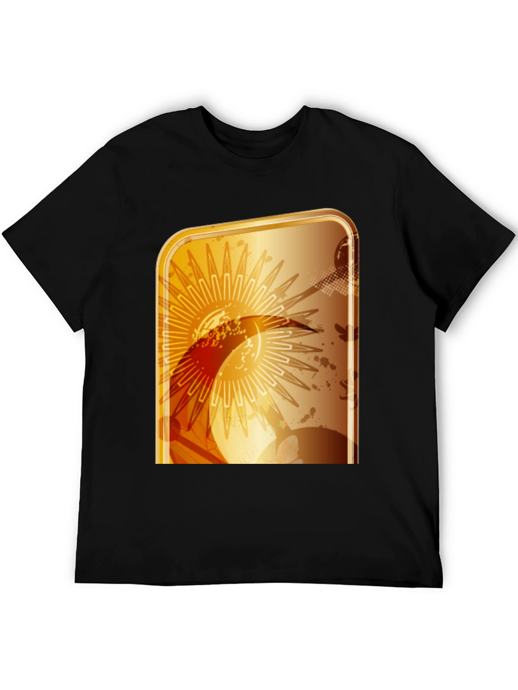 Abstract Graphic T-Shirt - Modern Gold Design