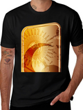 Abstract Graphic T-Shirt - Modern Gold Design