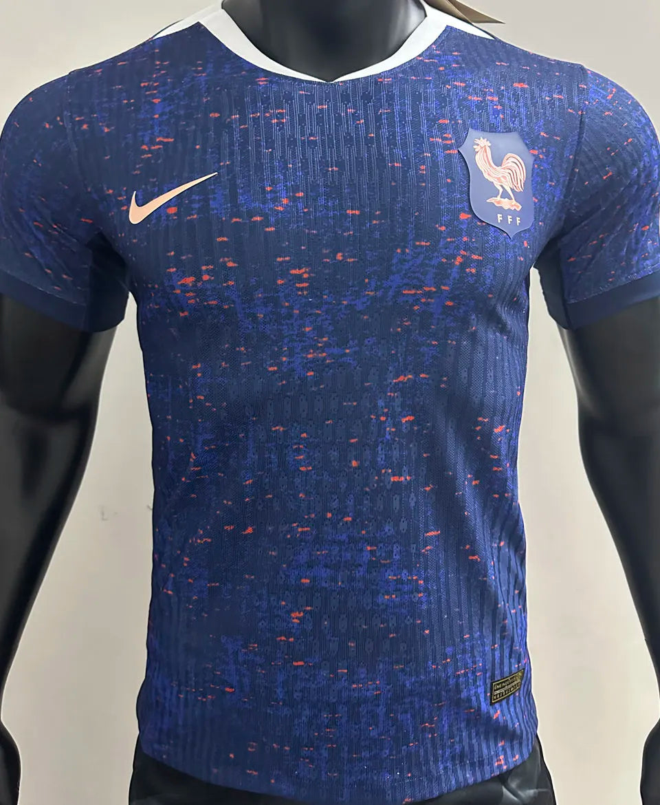 2025/26 France Home Blue Player Version Soccer Jersey Front