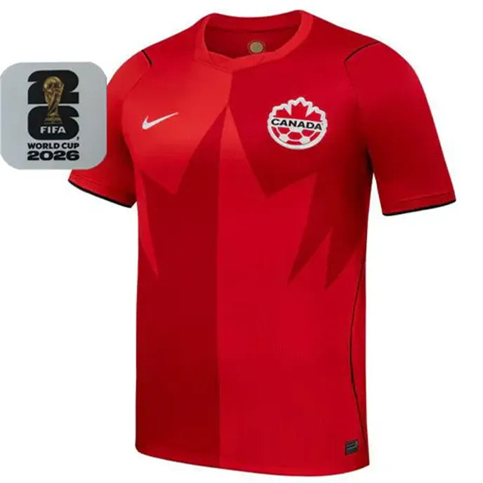2026/27 Canada Home Red Fans Soccer Jersey (Have Right Patch 有右臂章 白底黑字） Front
