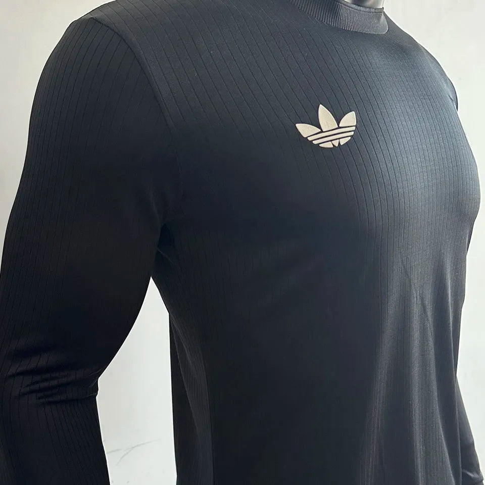 2025 Germany 125Th Black Player Version Long Sleeve Soccer Jersey Detail 2