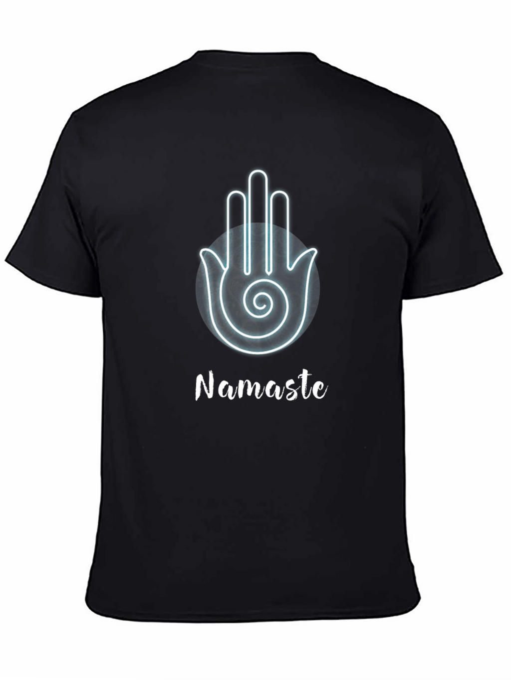 Namaste Hamsa Hand Black Graphic T-Shirt