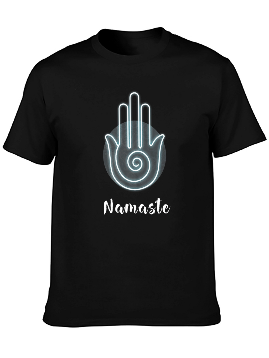 Namaste Hamsa Hand Black Graphic T-Shirt