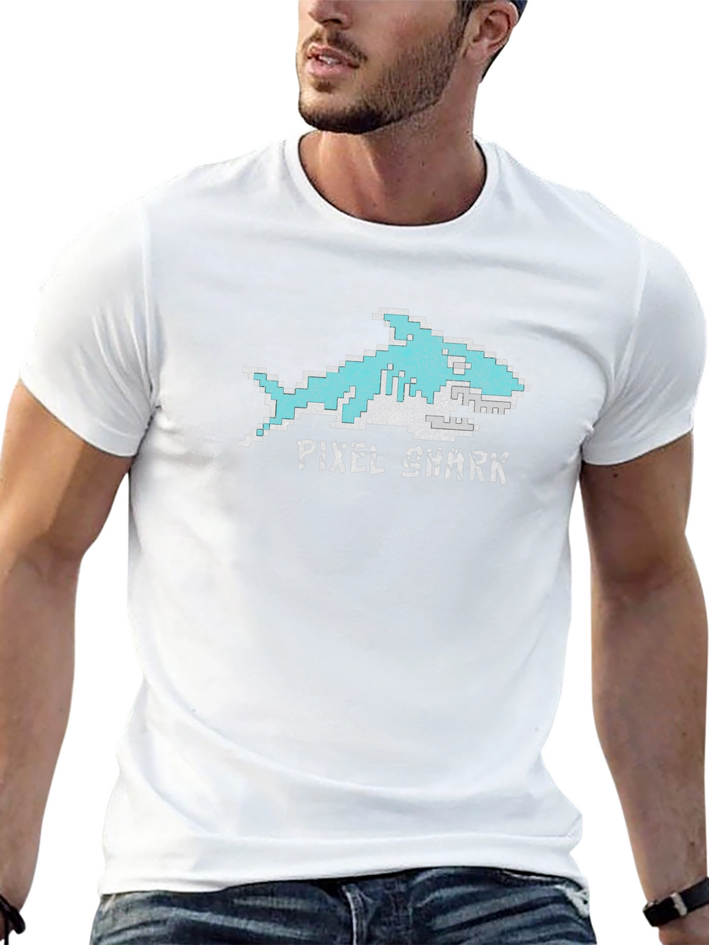 Pixel Shark T-Shirt - Retro Gaming Tee