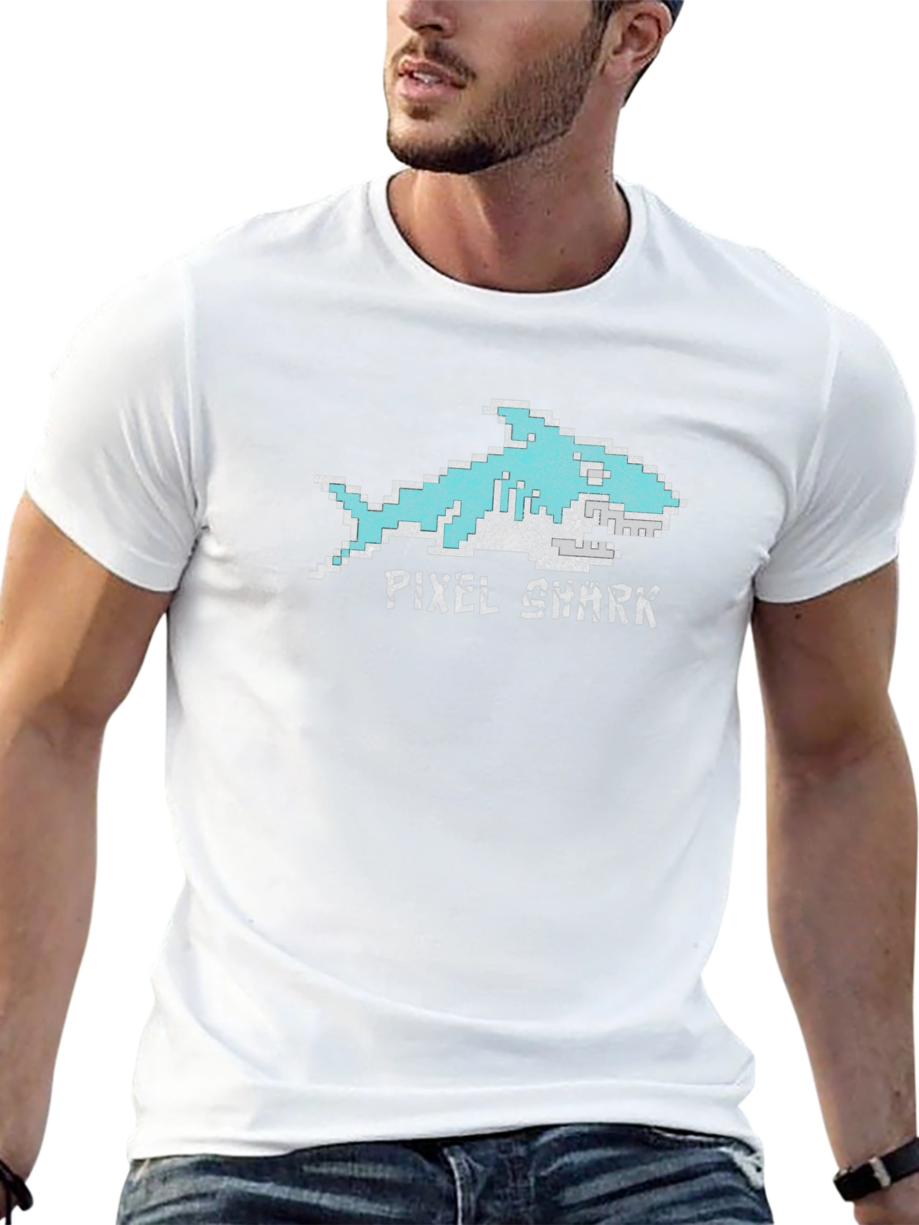 Pixel Shark T-Shirt - Retro Gaming Tee