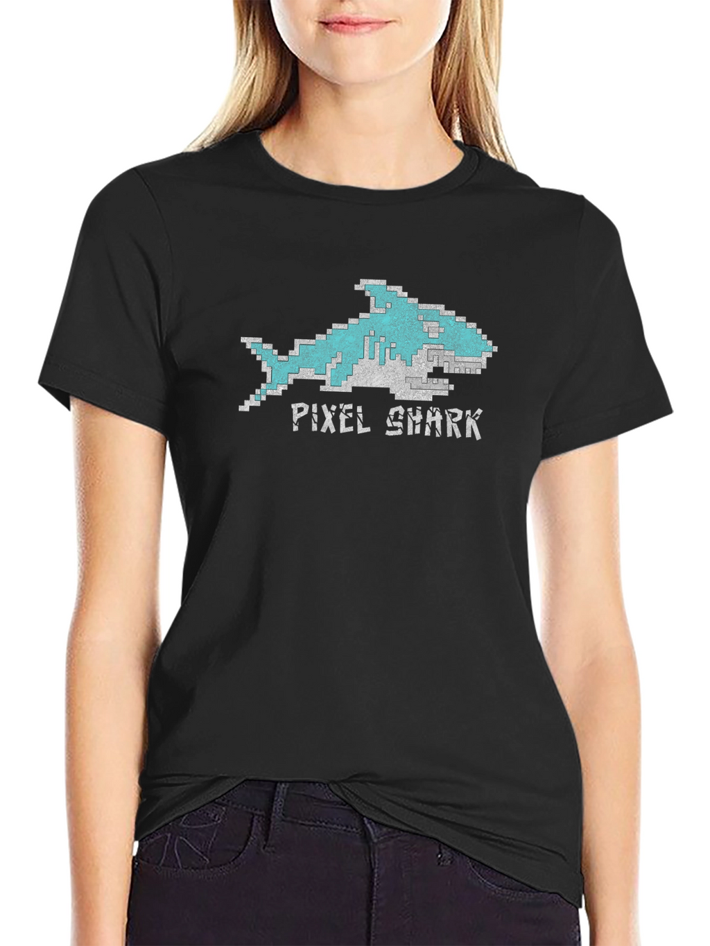Pixel Shark T-Shirt - Retro Gaming Tee