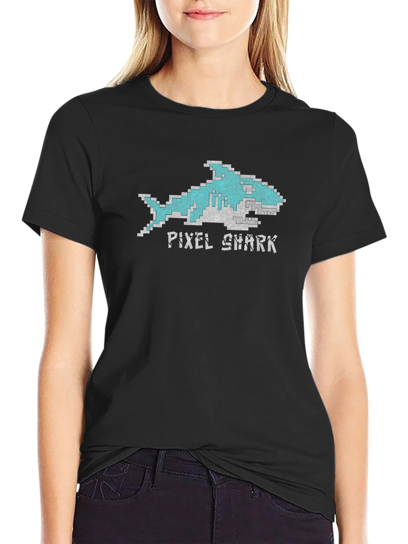 Pixel Shark T-Shirt - Retro Gaming Tee