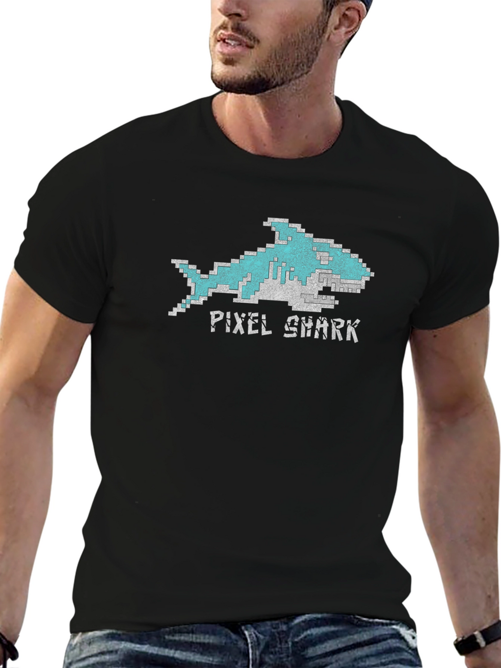 Pixel Shark T-Shirt - Retro Gaming Tee
