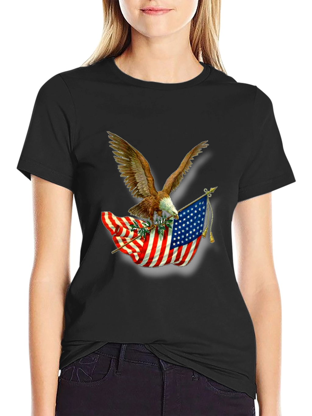 American Pride Eagle & Flag Graphic T-Shirt