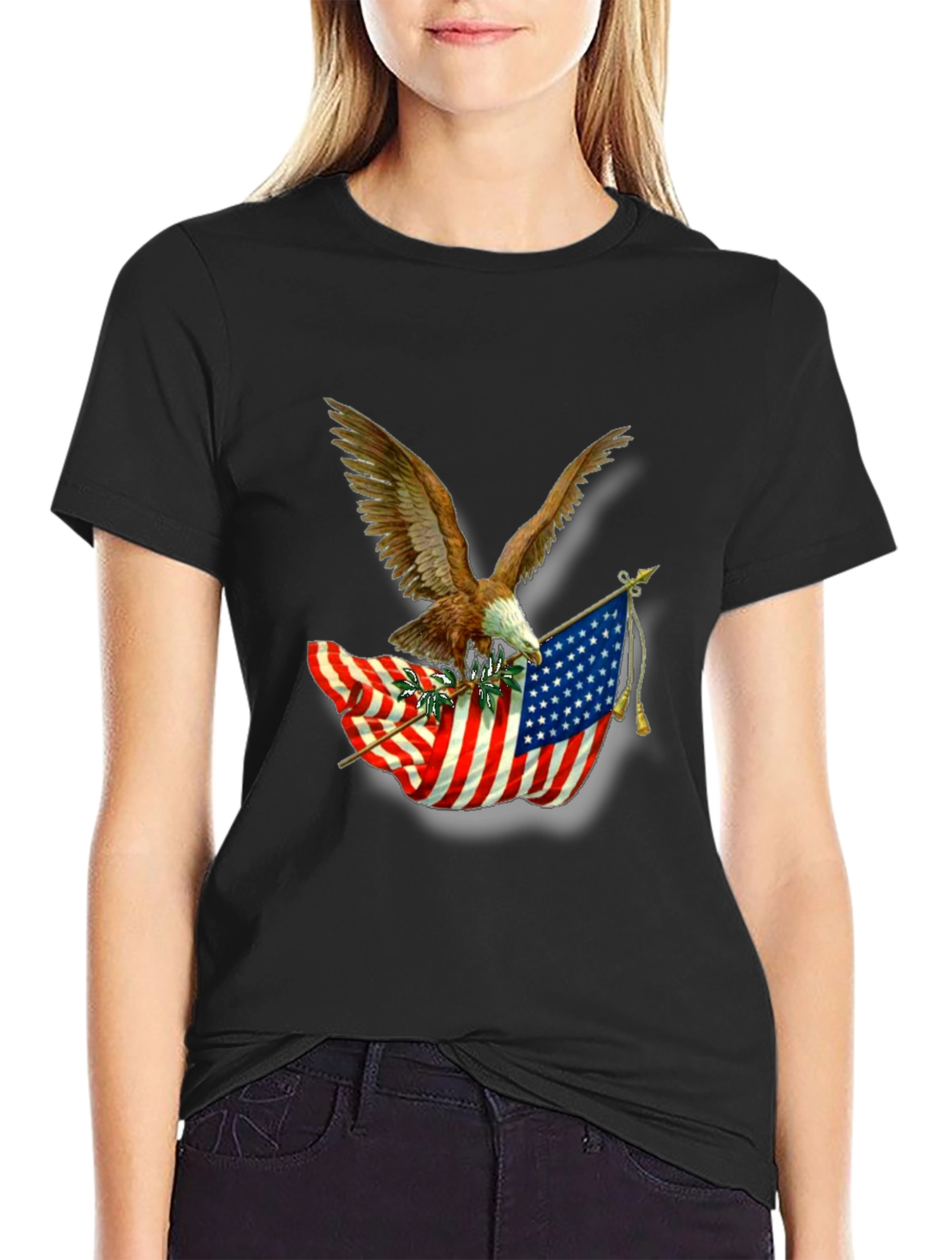 American Pride Eagle & Flag Graphic T-Shirt