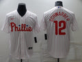 Men's Philadelphia Phillies Kyle Schwarber #12 White Replica Baseball Jerseys