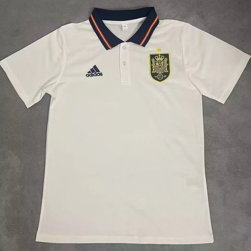 2024/25 Spain White POLO Short Jersey Front