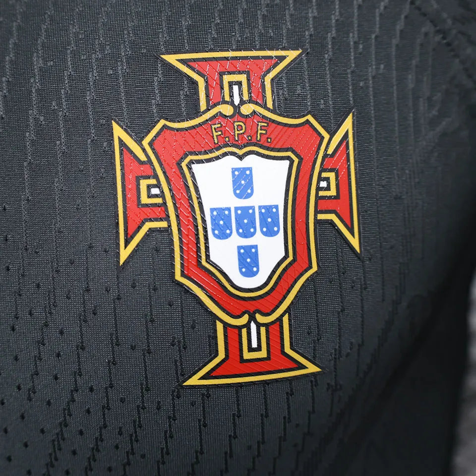 2023/24 Portugal Special Edition Black Grey Player Version Jersey Detail 1