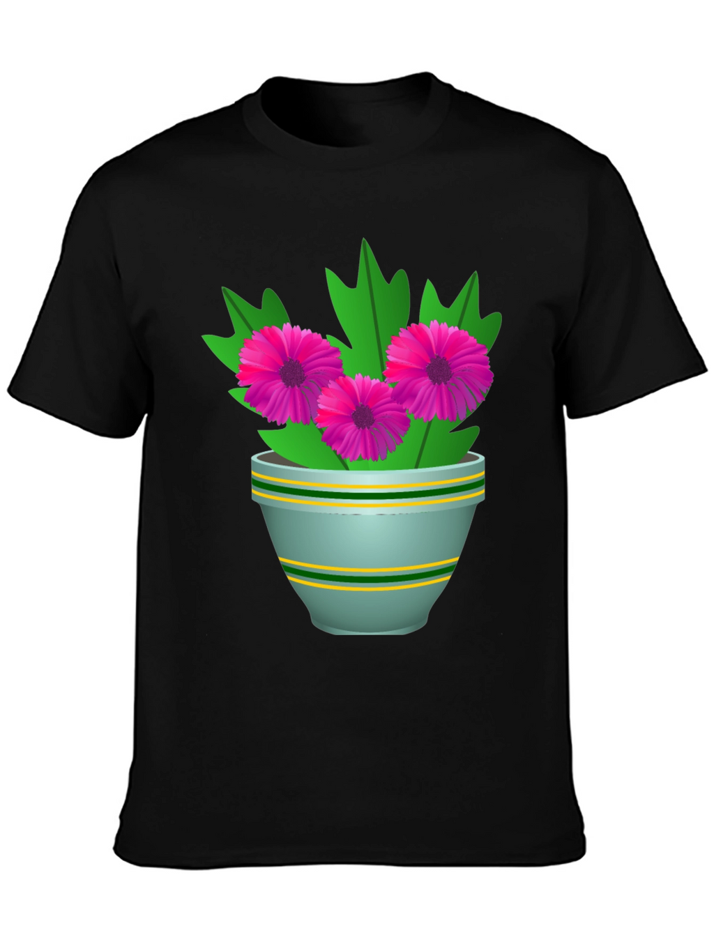 Floral Graphic Tee - Stylish Flower Pot Design