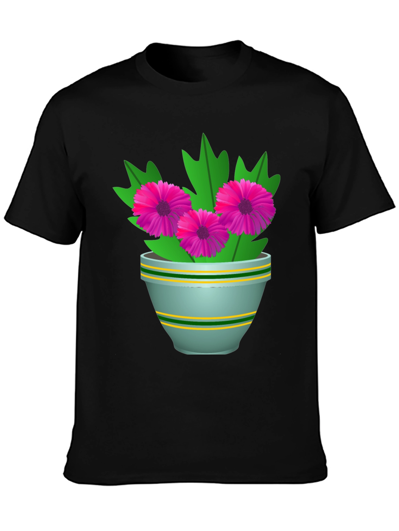Floral Graphic Tee - Stylish Flower Pot Design