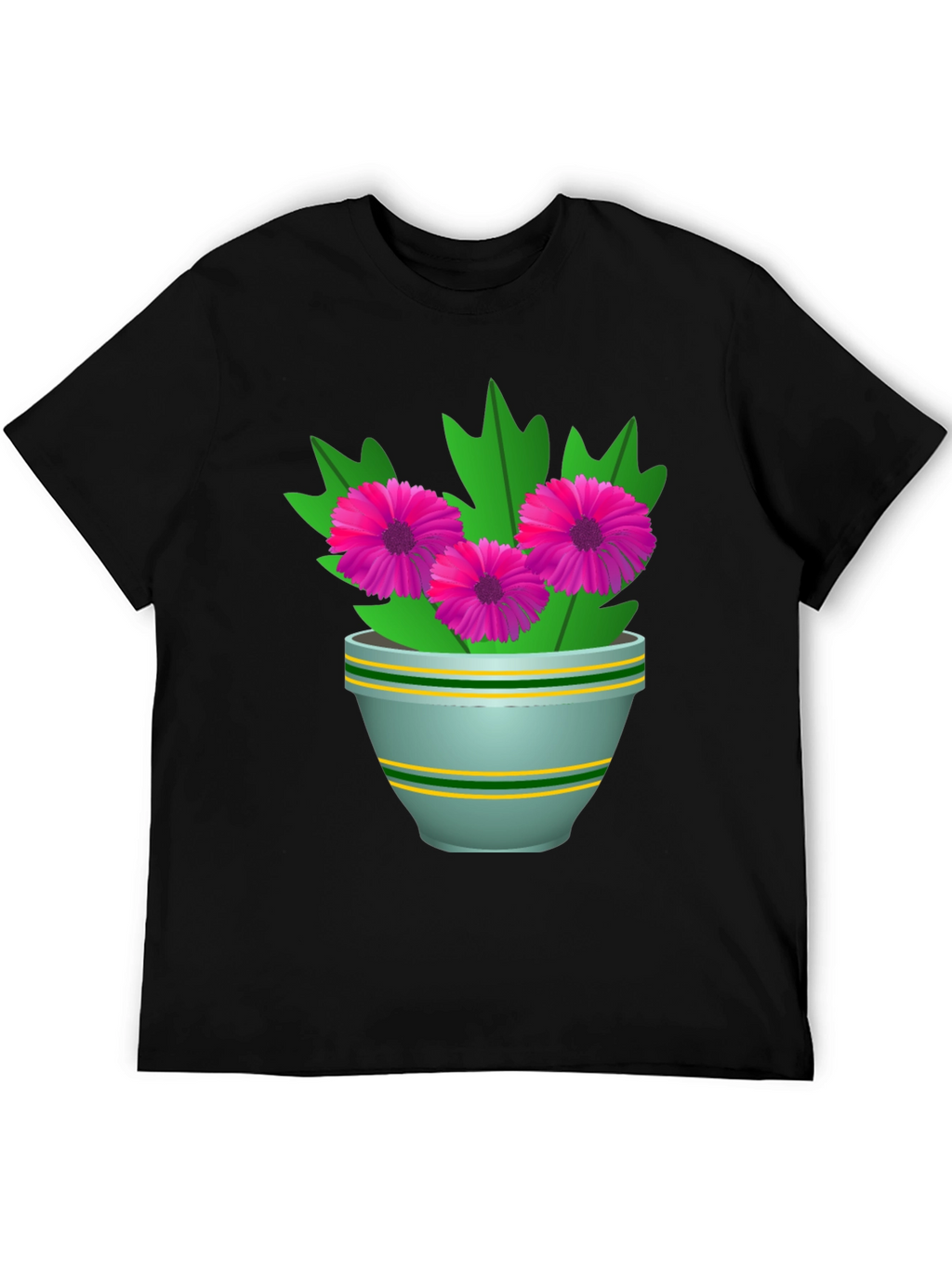 Floral Graphic Tee - Stylish Flower Pot Design