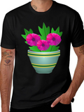 Floral Graphic Tee - Stylish Flower Pot Design