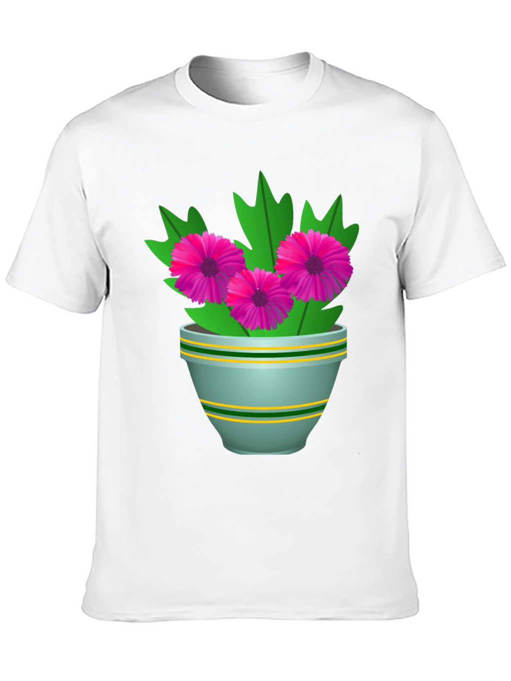 Floral Graphic Tee - Stylish Flower Pot Design