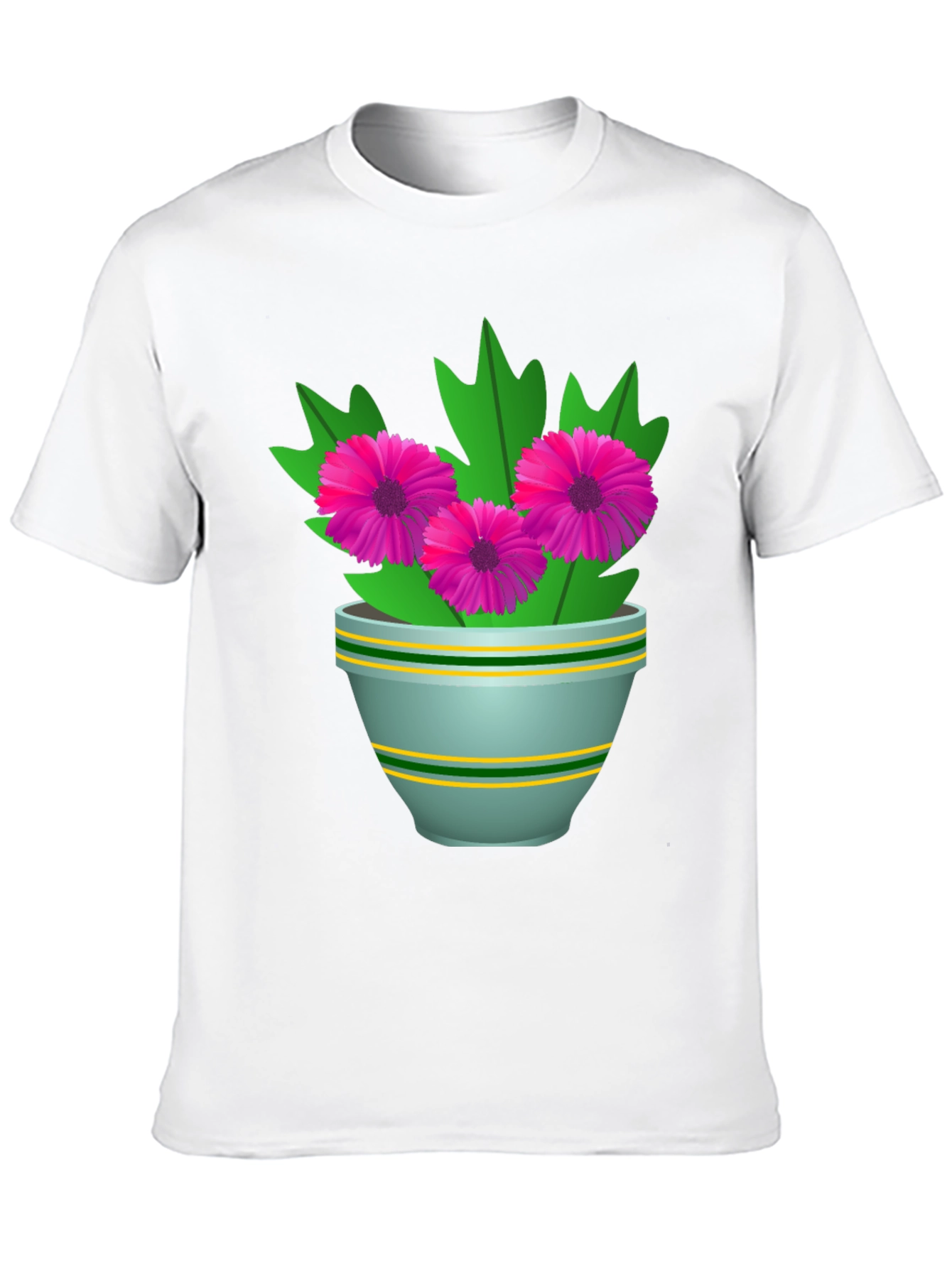 Floral Graphic Tee - Stylish Flower Pot Design