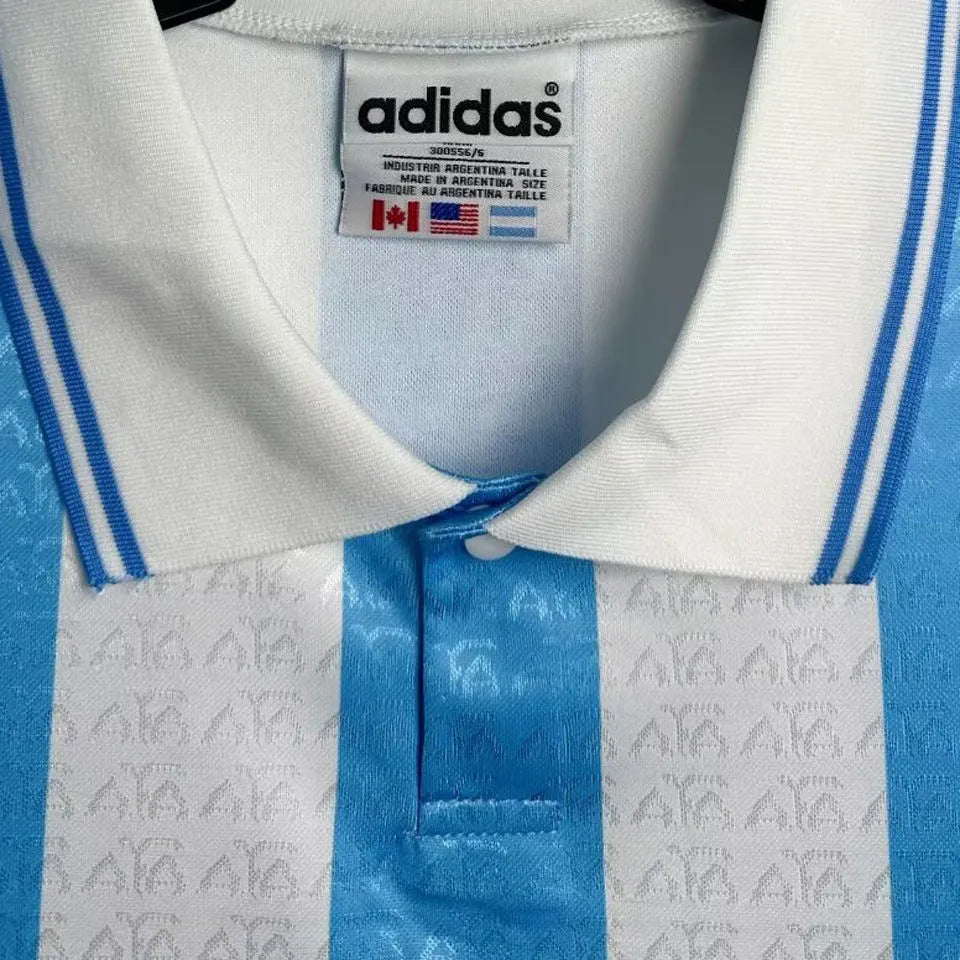 1994 Argentina Home Retro Soccer Jersey Detail 1