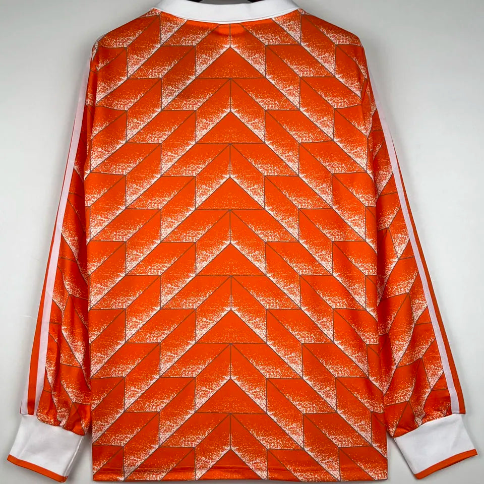 1988 NL Home Orange Retro Long Sleeve Jersey Back