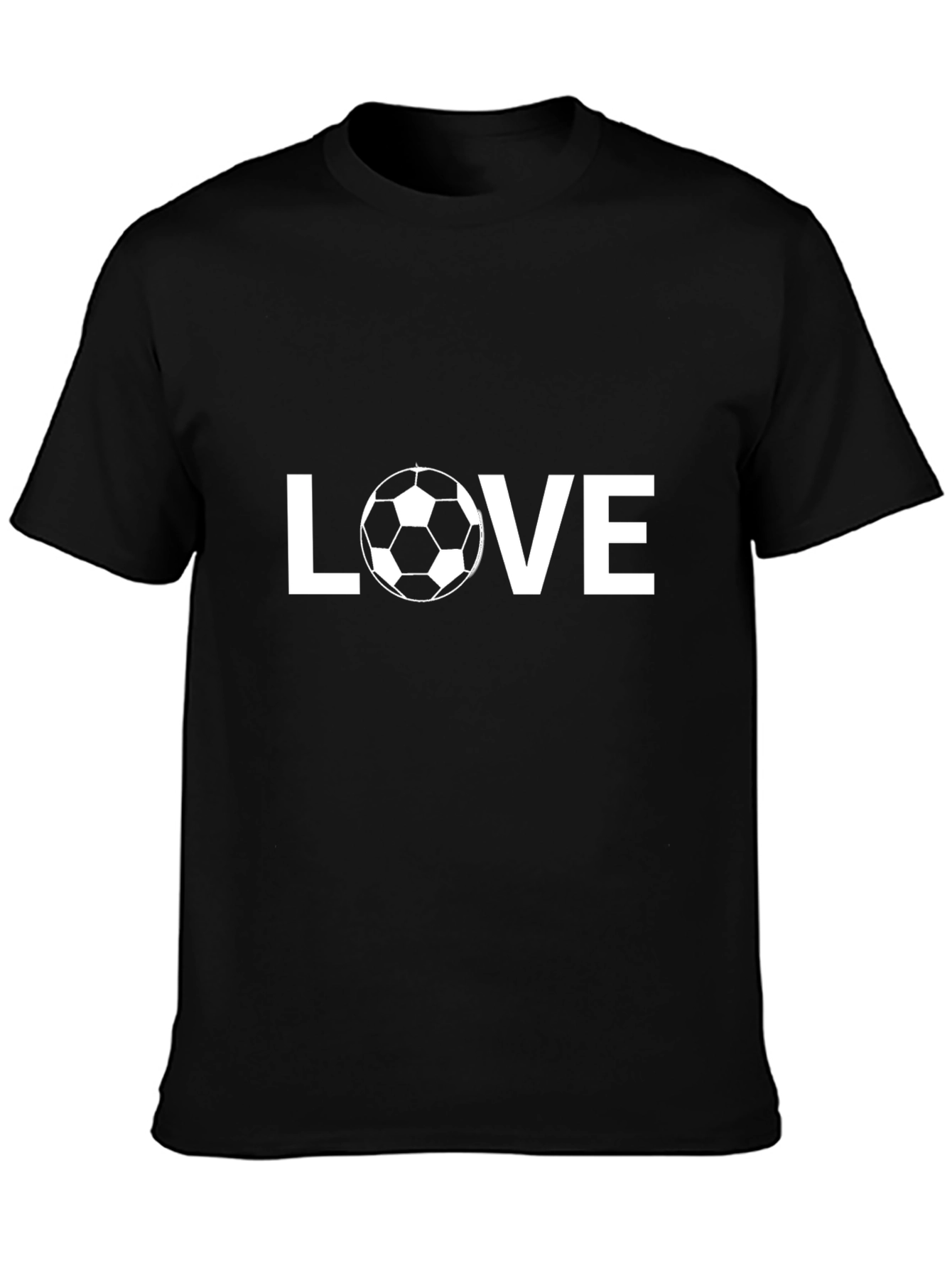 Love Soccer Graphic T-Shirt - Black Casual Tee